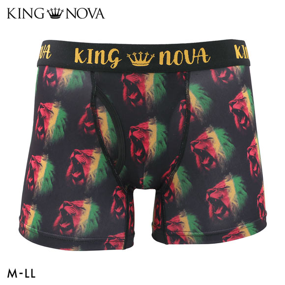 キングノバ レゲエライオン柄 ボクサーパンツ メンズ 前あき  M L LL ストレッチ プリント 大きいサイズ 贈り物 ギフト KING NOVA