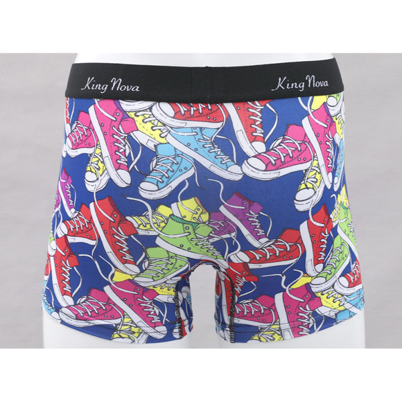 キングノバ スニーカー柄 ボクサーパンツ メンズ 前あき M L LL ストレッチ プリント 大きいサイズ 贈り物 ギフト KING NOVA