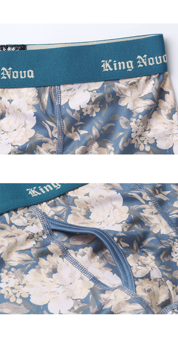 キングノバ アンティークフラワー柄 ボクサーパンツ メンズ 前あき M L LL プリント 大きいサイズ KING NOVA