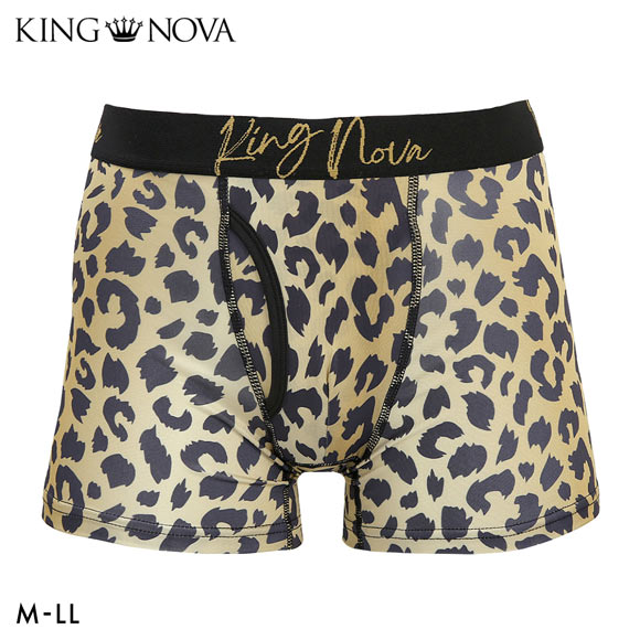 キングノバ ヒョウ ボクサーパンツ メンズ 前あき M L LL ストレッチ プリント 大きいサイズ 贈り物 ギフト KING NOVA