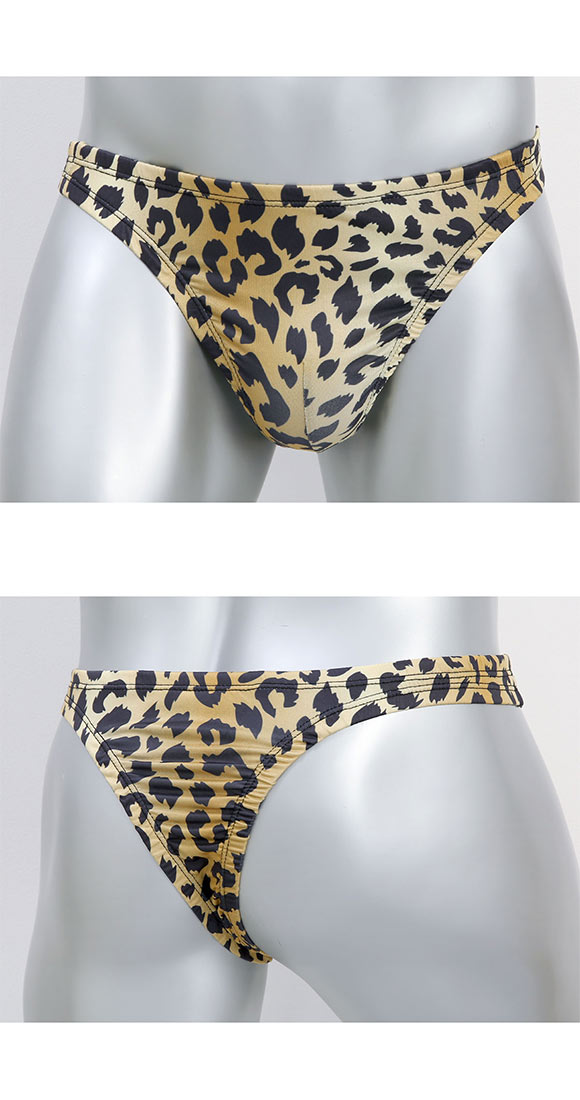 キングノバ ヒョウ Tバック ビキニ パンツ メンズ 前とじ M L LL ストレッチ プリント 大きいサイズ KING NOVA