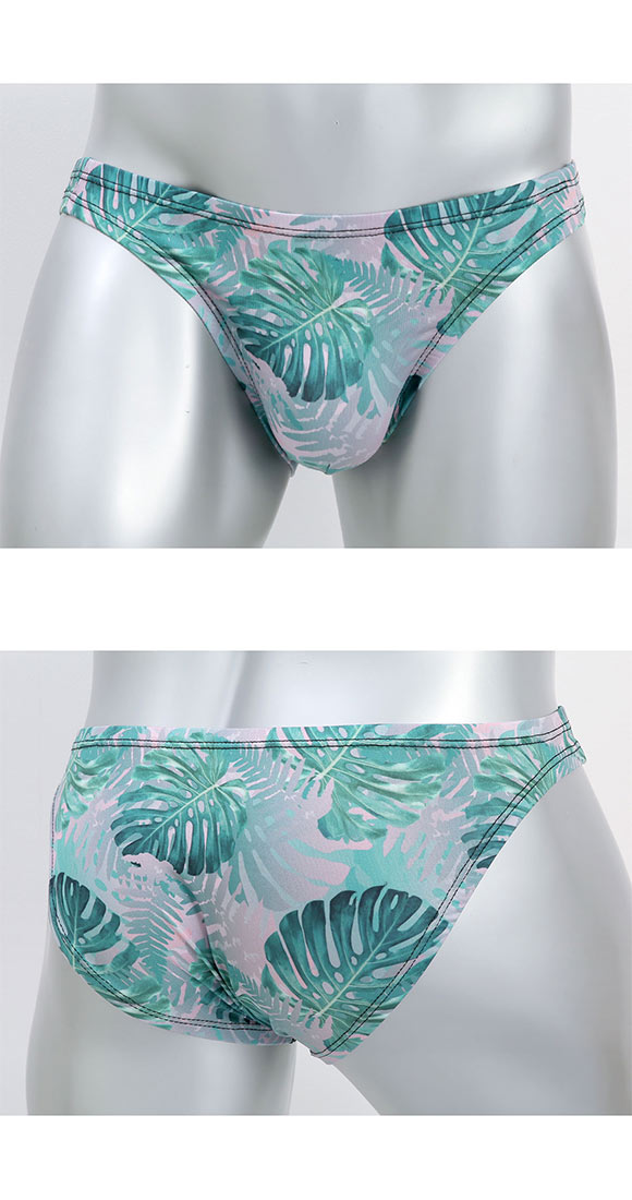 キングノバ ボタニカル柄 ビキニ フルバック メンズ 前とじ M L LL パンツ ブリーフ ブーメラン KING NOVA