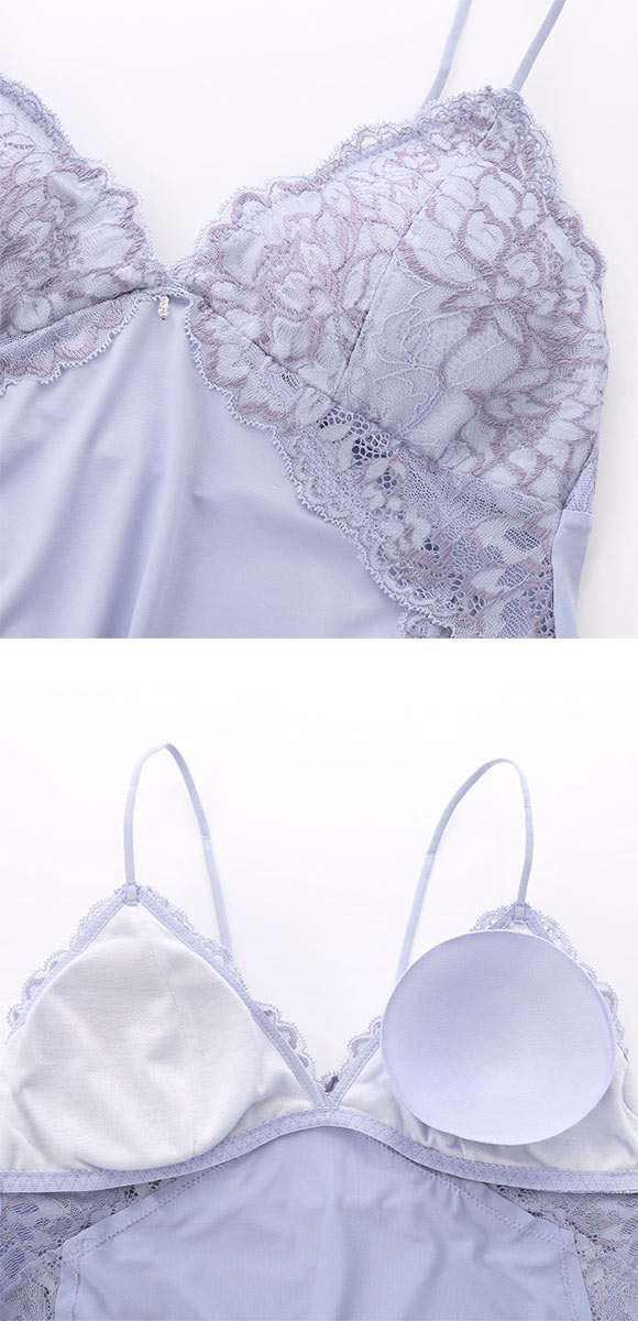 ルルモアナ 2浴レース カップ付きキャミソール＆ショーツ セットアップ M L ベビードール スリップ 勝負下着 セット LULUMOANA