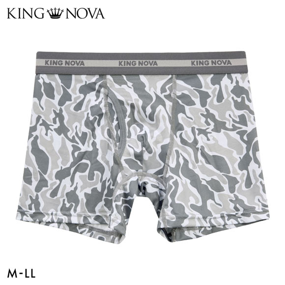 キングノバ 迷彩柄 ボクサーパンツ メンズ 前あき M L LL ストレッチ プリント 大きいサイズ 贈り物 ギフト KING NOVA