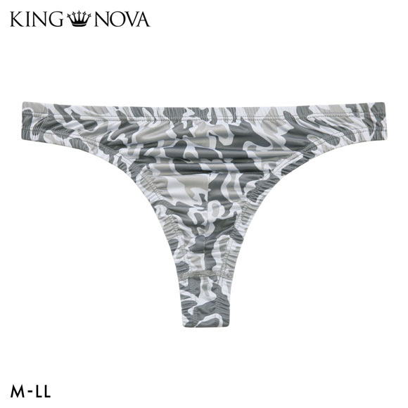キングノバ 迷彩柄 Tバック ビキニ パンツ メンズ 前とじ M L LL ストレッチ プリント 大きいサイズ KING NOVA