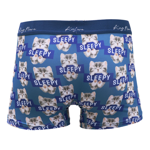 キングノバ ねこ柄 ボクサーパンツ メンズ 前あき M L LL ストレッチ プリント 大きいサイズ 贈り物 ギフト KING NOVA