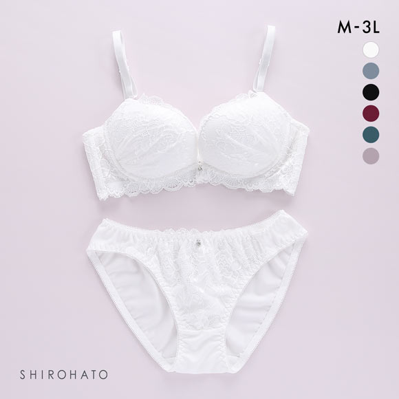 ノンワイヤー ブラジャー ショーツ セット ストレッチレース ふわふわカップ