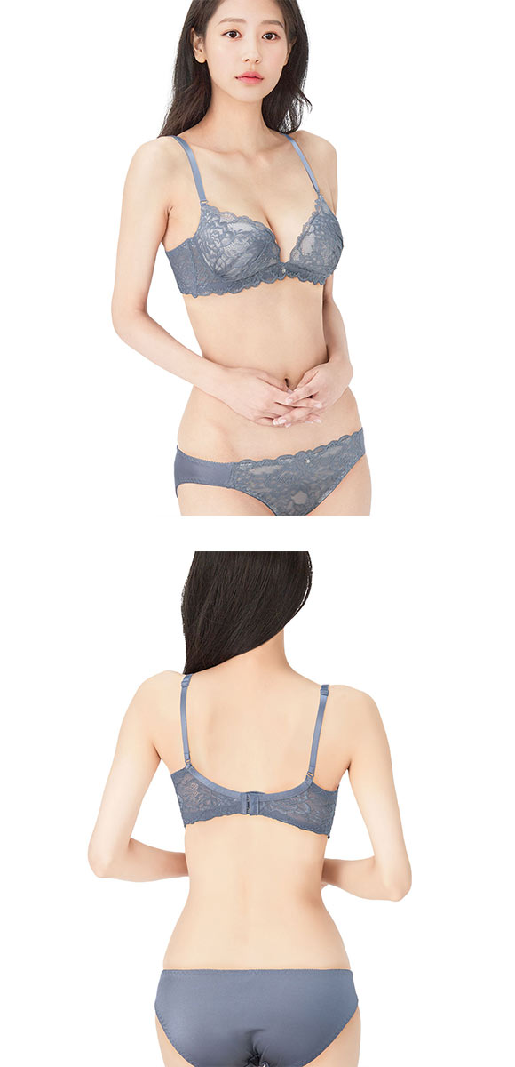 ノンワイヤー ブラジャー ショーツ セット ストレッチレース ふわふわカップ