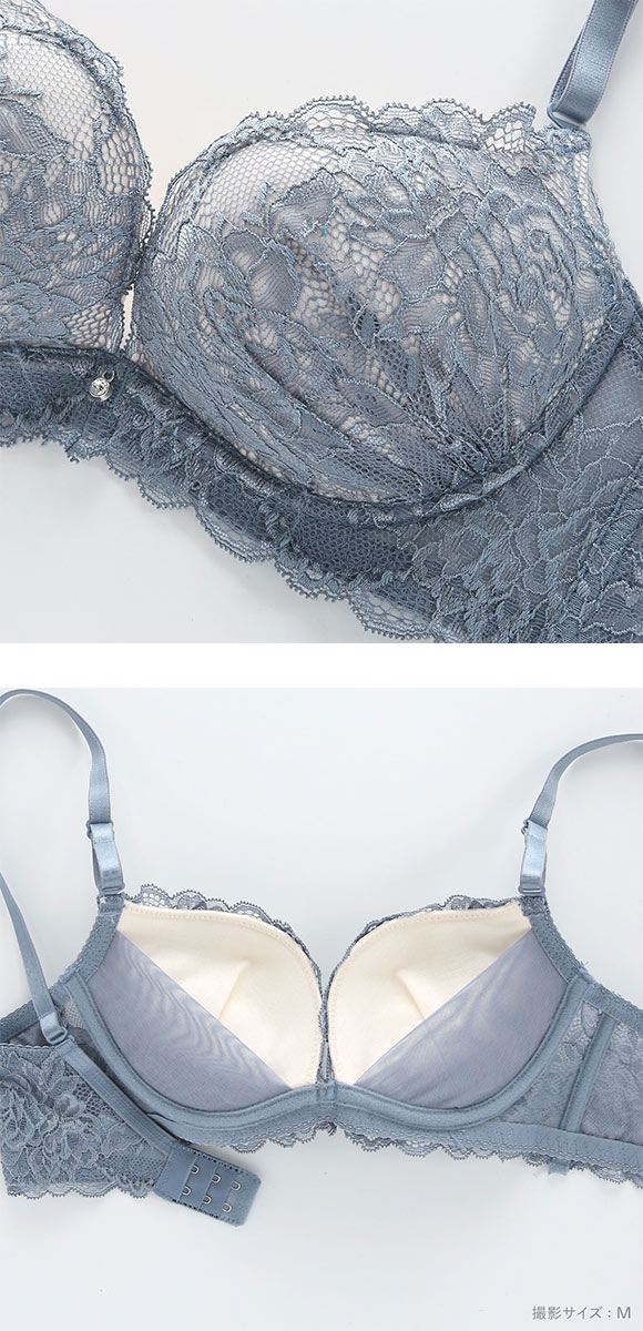 ノンワイヤー ブラジャー ショーツ セット ストレッチレース ふわふわカップ