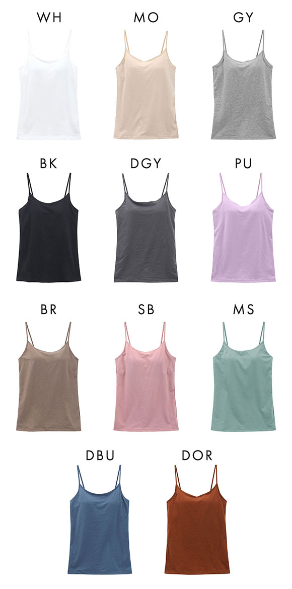 カップ内蔵 キャミソール カップ付き シンプル 無地 ベーシック