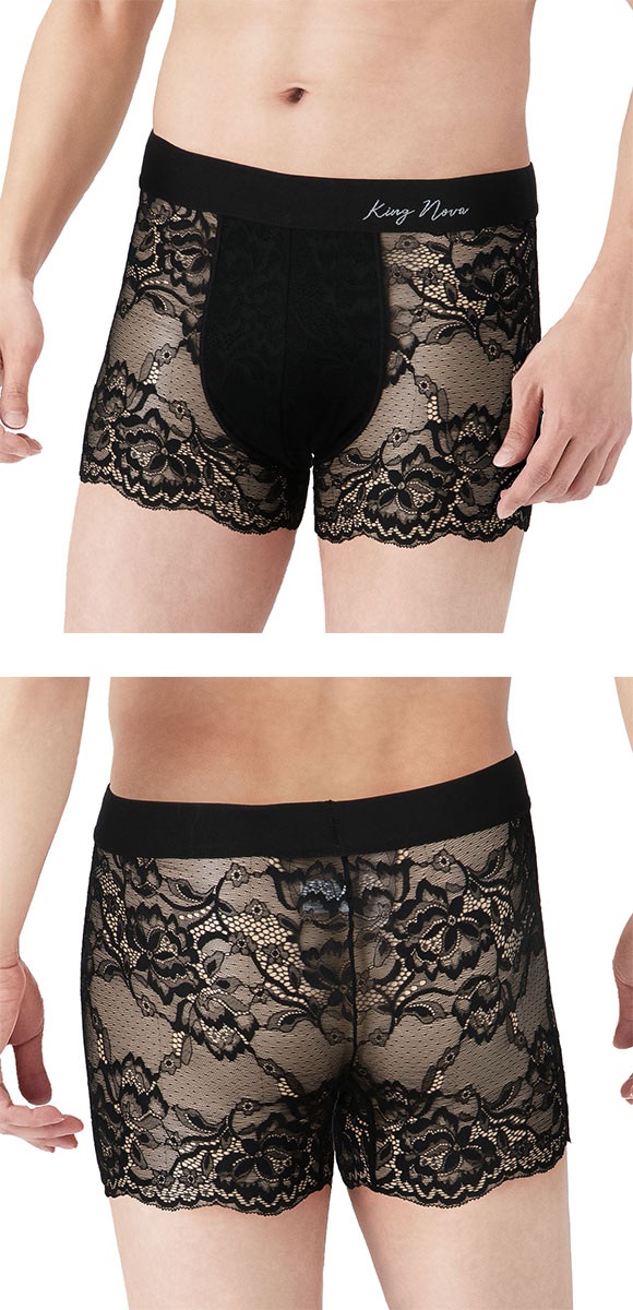 キングノバ KING NOVA 総レース メンズボクサーパンツ メンズ 無地
