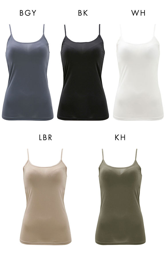 カップ内蔵 キャミソール カップ付きインナー シンプル 無地 ベーシック レディース