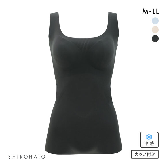 涼感SWITCH 接触冷感 メッシュ高通気 カップ付きタンクトップ  M L LL ブラトップ インナー 薄くて軽い ひびきにくい