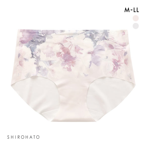 縫い目がない フラワープリント シームレス ショーツ スタンダードショーツ リブ ストレッチ ひびきにくい 大きいサイズ