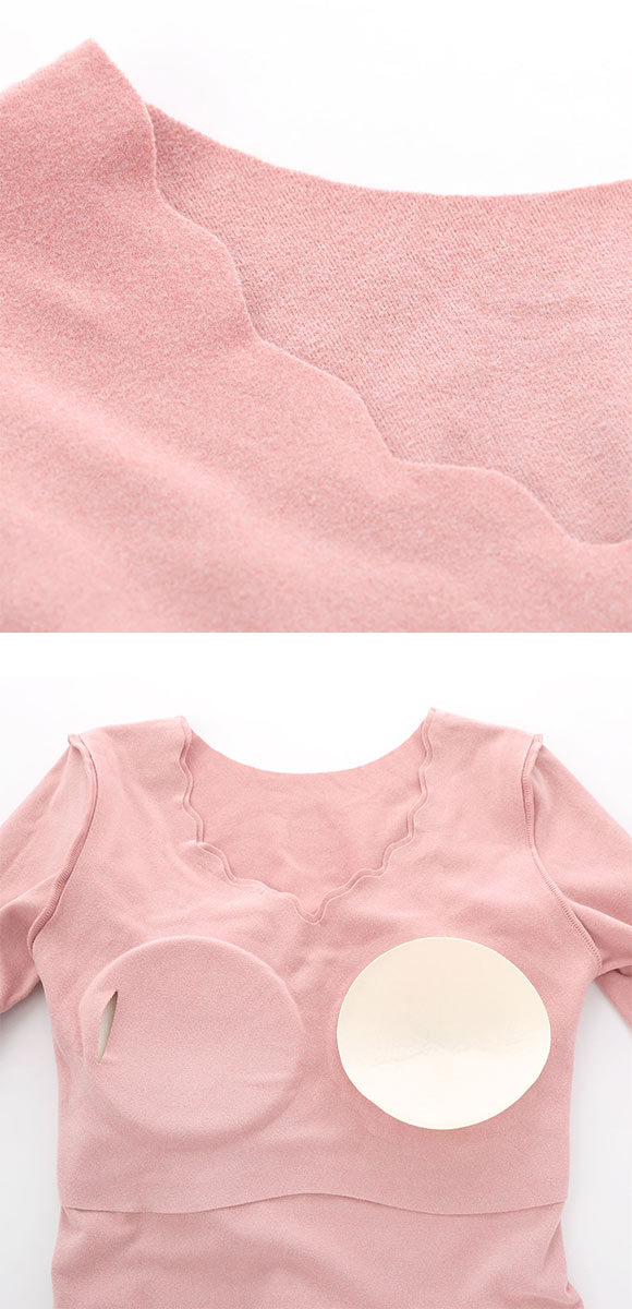 ぬくもRich 両面起毛 カップ付き 長袖 ブラトップ M L LL あったか インナー 保温 レディース 温活 冷え対策 寒さ対策 ルームウェア