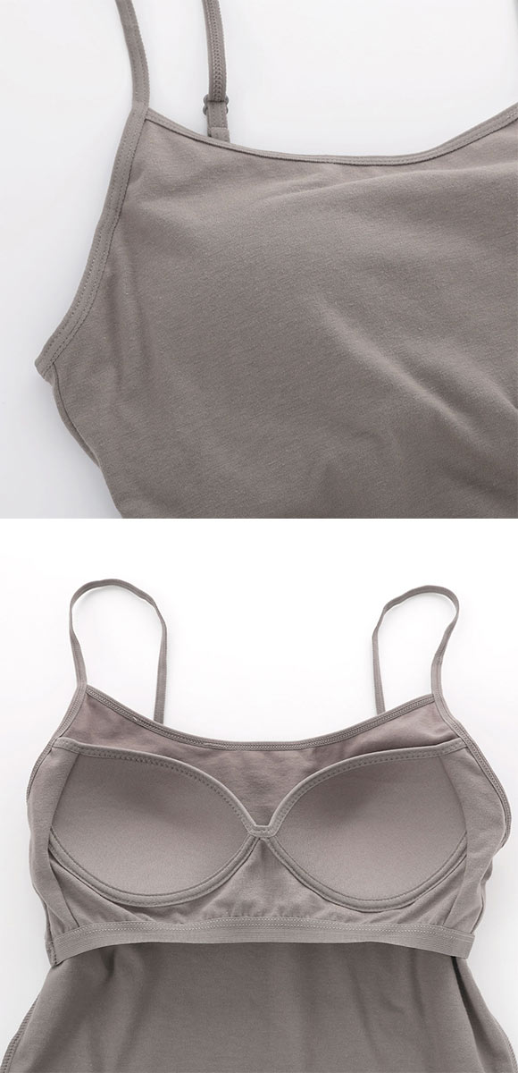 カップ内蔵 綿混 カップ付きキャミソール ブラトップ M L LL シンプル 無地 新定番 ベーシック カップ内蔵 インナーウェア 快適