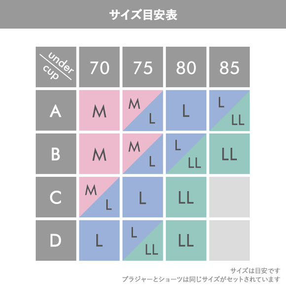 ルルモアナ 脇高プリントレース ノンワイヤー ブラセット M L LL ブラジャー ショーツ セット ワイヤレス