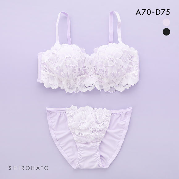 スパイシー レーシーカバーフリル ハーフカップ ブラセット ABCD ブラジャー ショーツ セット 1/2カップ ブラレット バンドゥ チューブブラ