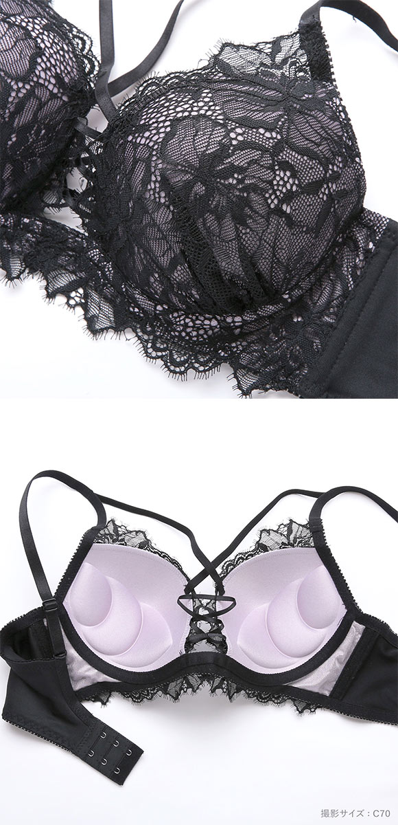 ジュリアンジェ 編み上げレースアップ レーシー ブラセット BCD65-85 大きいサイズ 谷間 ブラジャー ショーツ セット SPICY