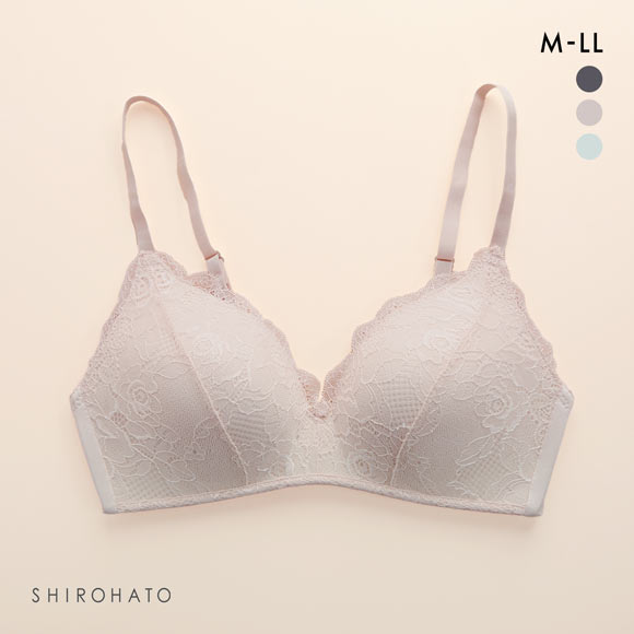 楽して美胸ができるブラ ノンワイヤー ブラジャー 脇高 ストレッチレース 単品