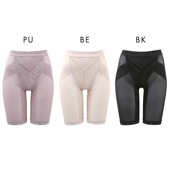 スタイルアップ 補正ガードル レーシー ロングガードル 花柄レース