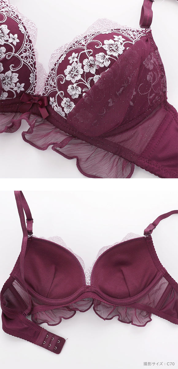 ピュアシェリ ブラジャー ショーツ セット ラメシフォン PURECHERIE