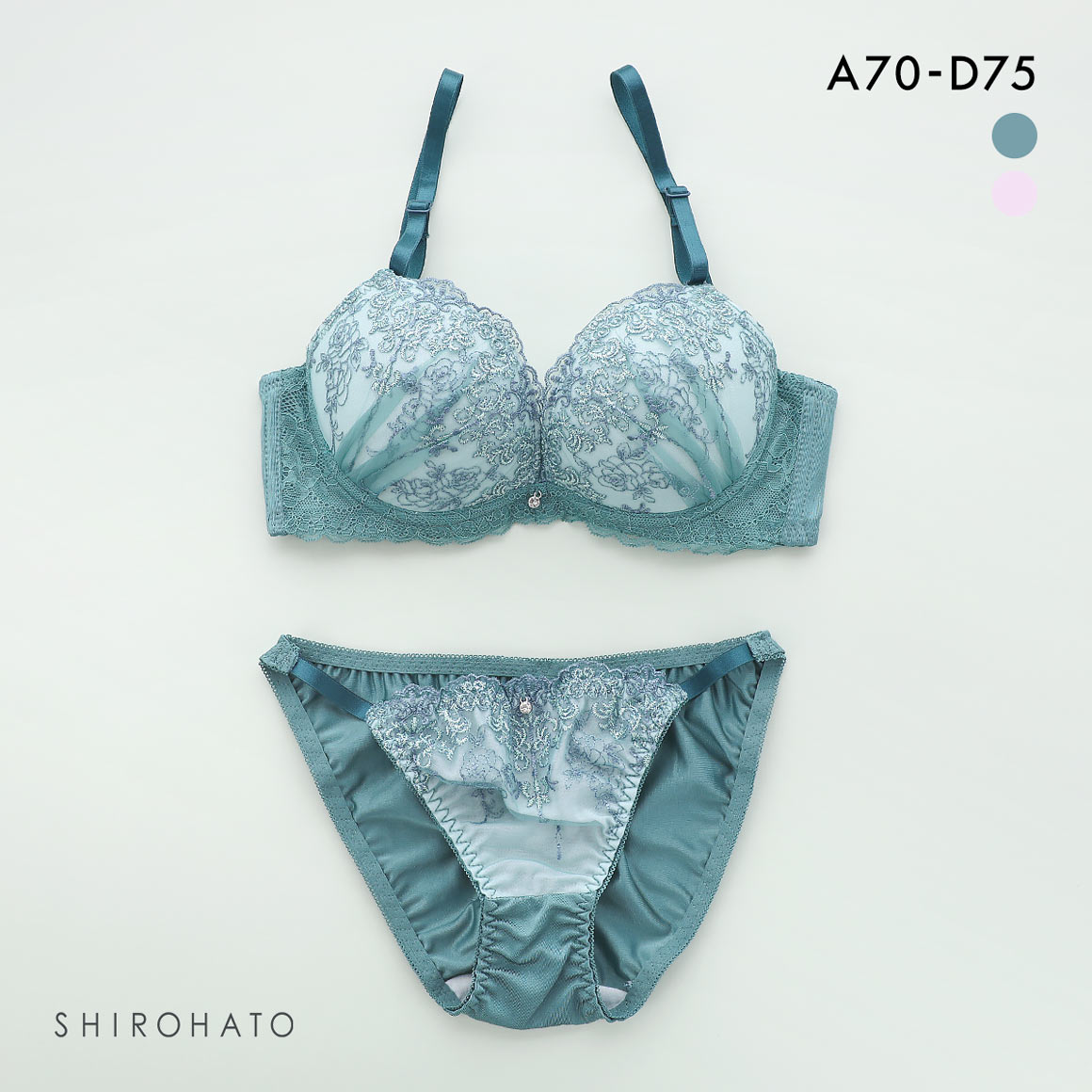 ピュアシェリ ブラジャー ショーツ セット 脇高 ラメレース PURECHERIE