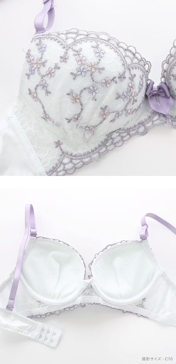 ピュアシェリ ブラジャー ショーツ セット 小花チュール PURECHERIE