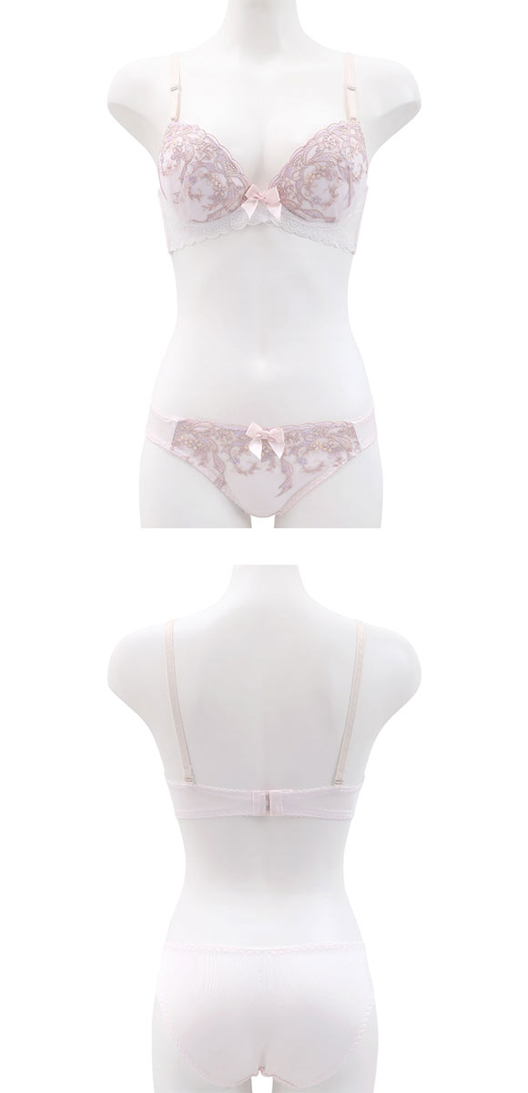 ロマンティックドール ブラショーツセット リボン柄チュールレース Romantic doll