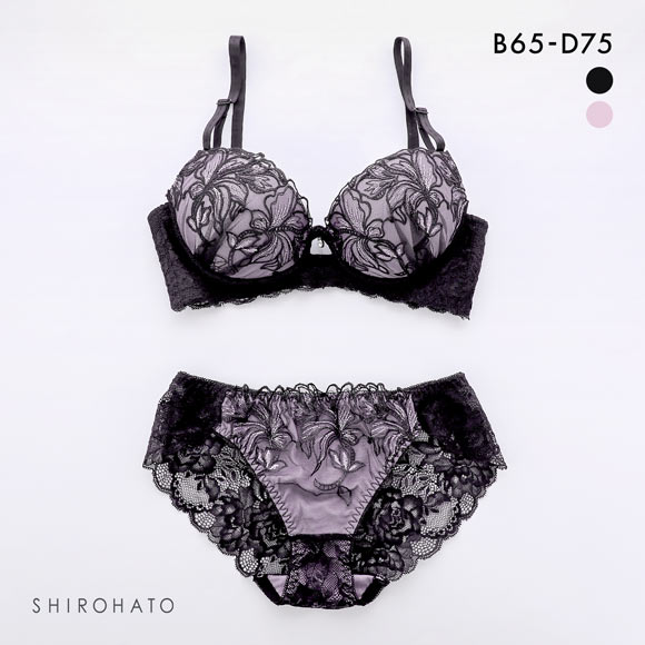 エクラ ブラジャー ショーツ セット 脇高 チュールレース ECLAT