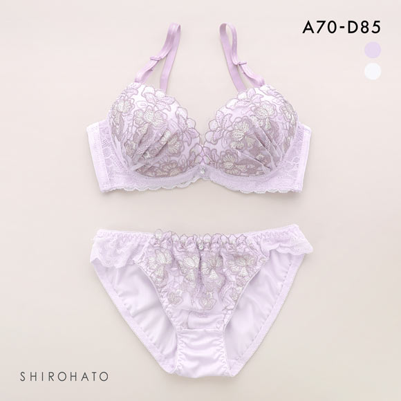 ピュアシェリ ブラジャー ショーツ セット 脇高 花柄チュール PURECHERIE