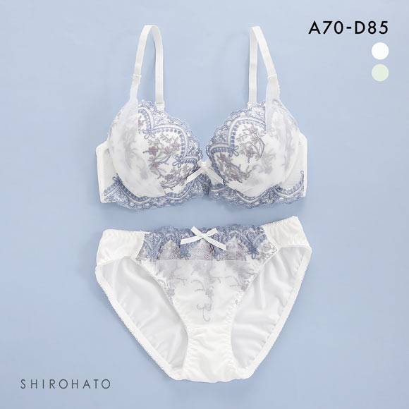 ピュアシェリ ブラジャー ショーツ セット 3色小花チュール×ハーフ PURECHERIE