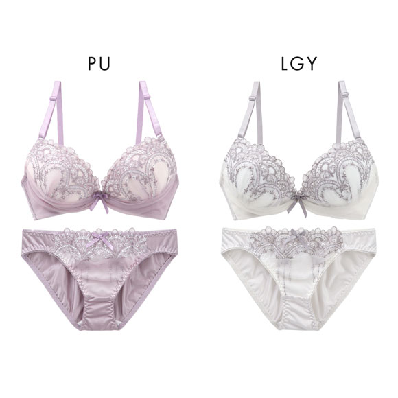 ピュアシェリ ブラジャー ショーツ セット 幾何学チュール PURECHERIE