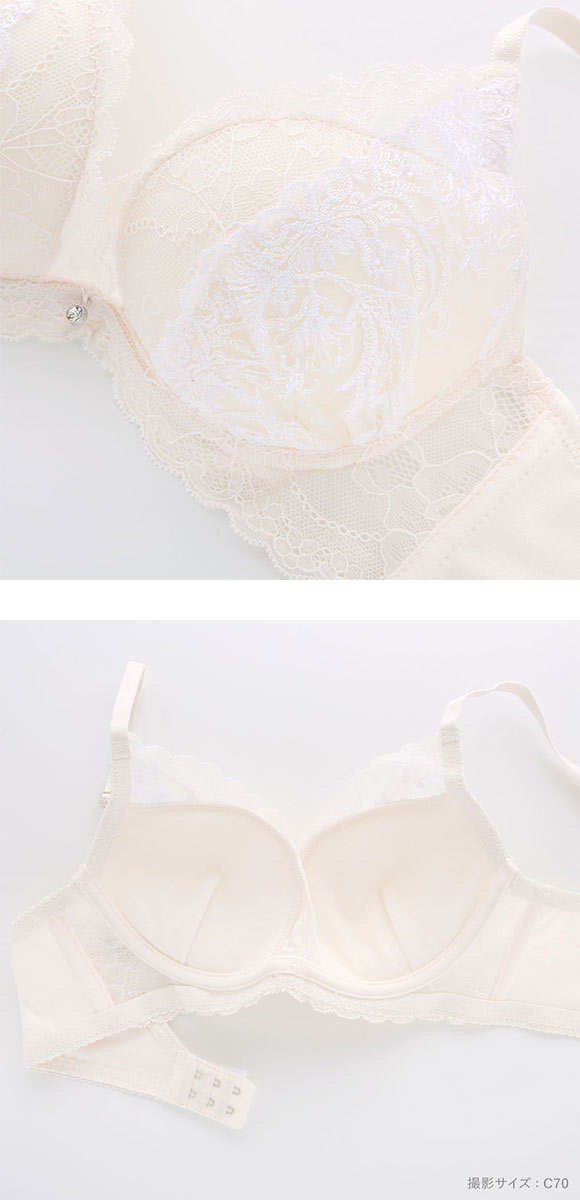 エクラ ブラジャー ショーツ セット 脇高カシュクールレース チュールレース ECLAT