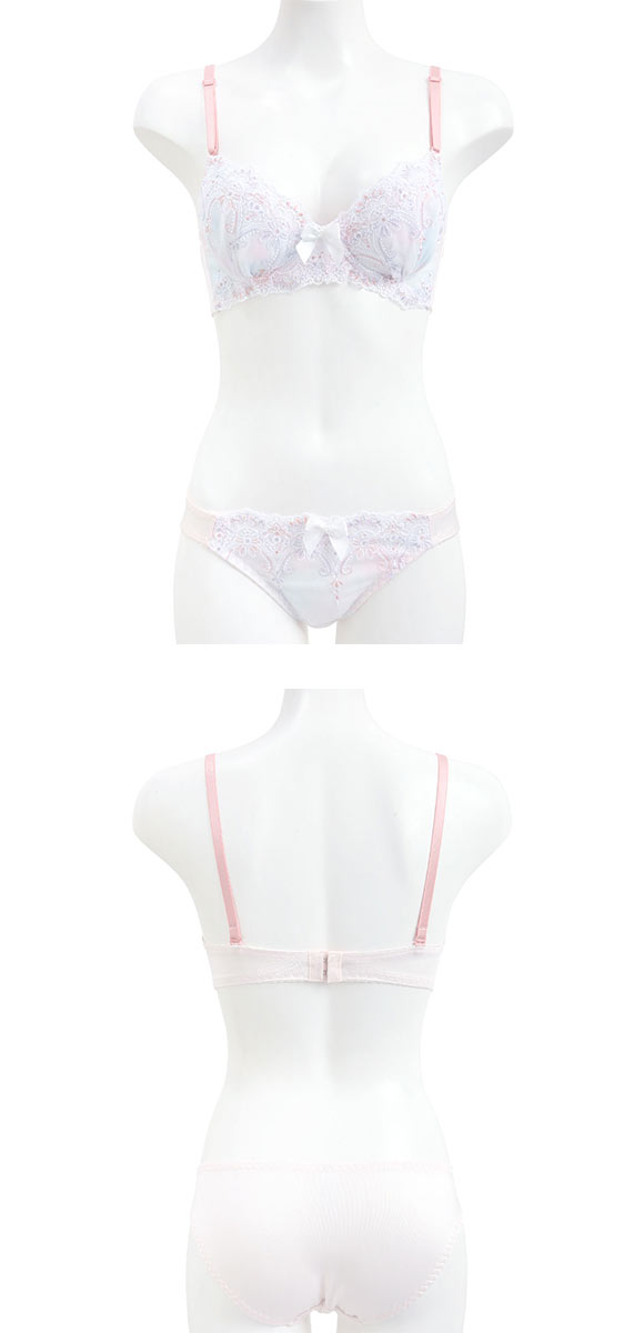 ピュアシェリ ノンワイヤー ブラジャー ショーツ セット グラデーション ラメ入チュールレース PURECHERIE