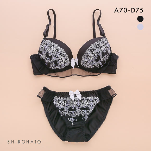 ピュアシェリ ブラジャー ショーツ セット サテン ラメ入チュールレース PURECHERIE