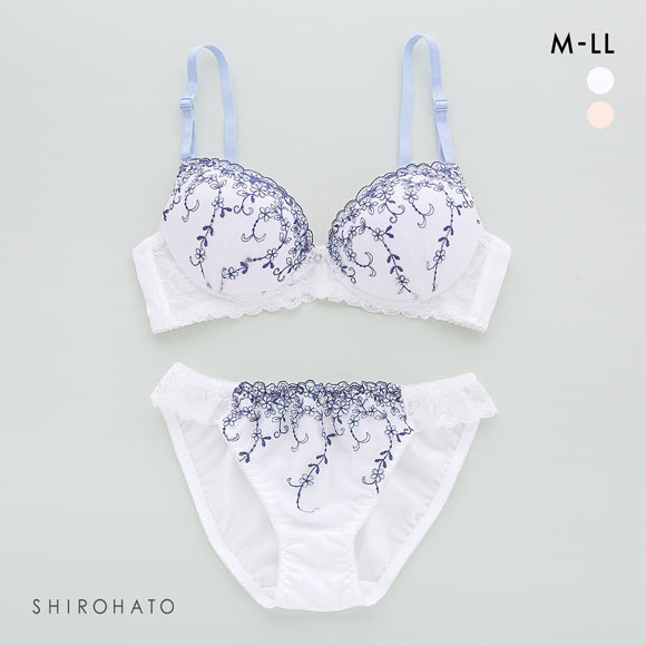 ピュアシェリ ノンワイヤー ブラジャー ショーツ セット ラメ入小花チュール PURECHERIE