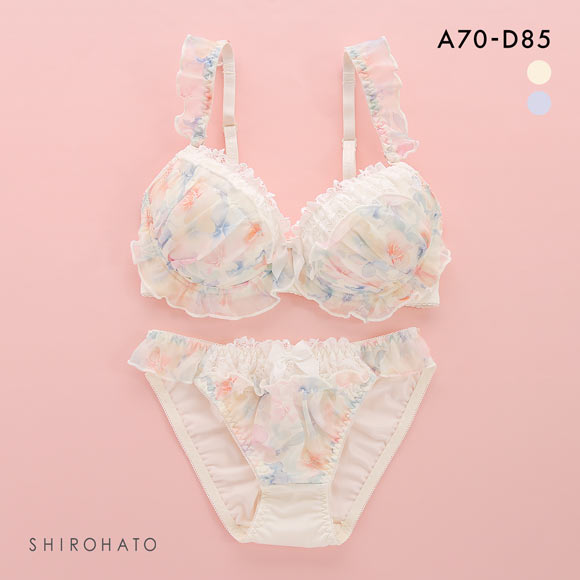 ロマンティックドール 花柄プリントシフォン ブラセット ABCD ブラショーツセット Romantic doll