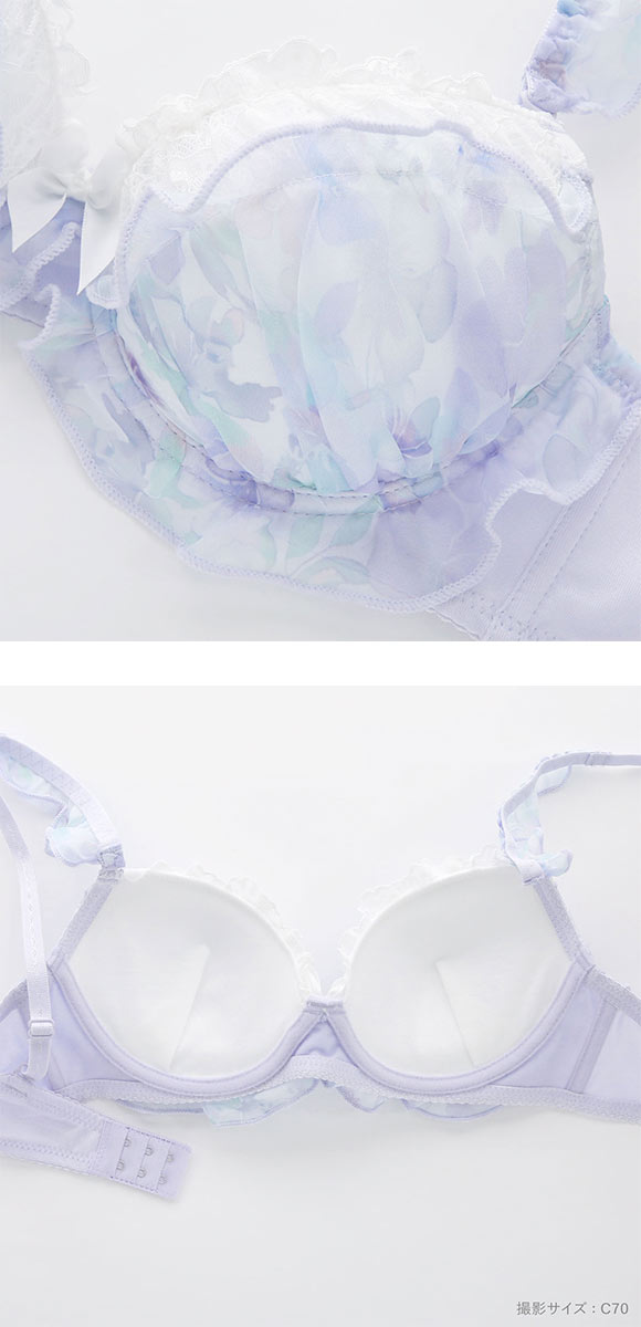 ロマンティックドール 花柄プリントシフォン ブラセット ABCD ブラショーツセット Romantic doll