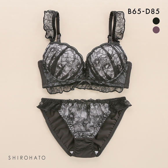 エクラ 脇高ストレッチレース ブラセット BCD ブラジャー ショーツ セット ECLAT