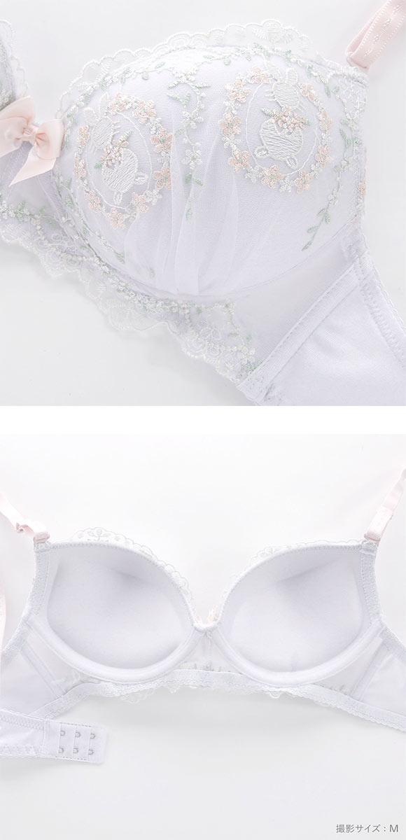 ピュアシェリ ラビットガーデン ノンワイヤー ブラセット M L LL ブラジャー ショーツ セット PURECHERIE