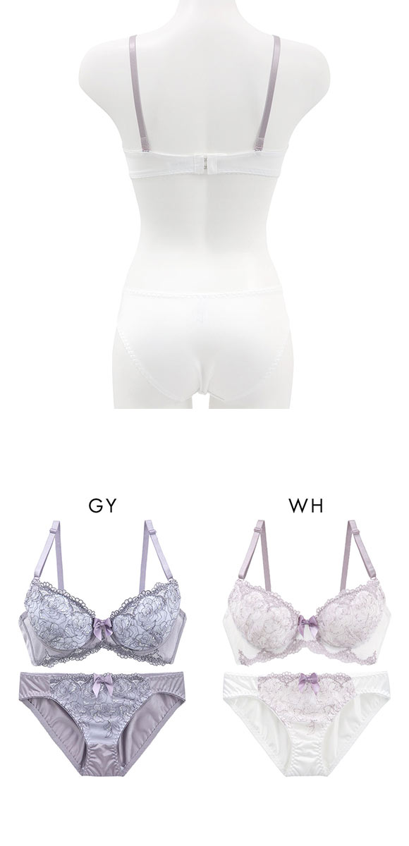 ピュアシェリ ラメローズレース ブラセット ABCD ブラジャー ショーツ セット PURECHERIE