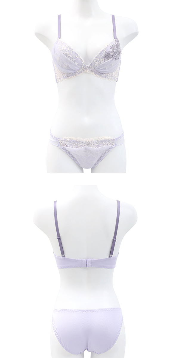 ピュアシェリ エレガントラメシフォン ブラセット ABCD ブラジャー ショーツ セット PURECHERIE