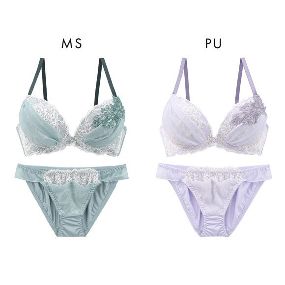 ピュアシェリ エレガントラメシフォン ブラセット ABCD ブラジャー ショーツ セット PURECHERIE