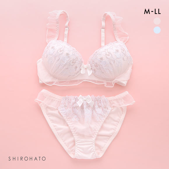 ピュアシェリ ねこラメチュール ノンワイヤー ブラセット M L LLブラジャー ショーツ セット ワイヤレス 大きいサイズ PURECHERIE
