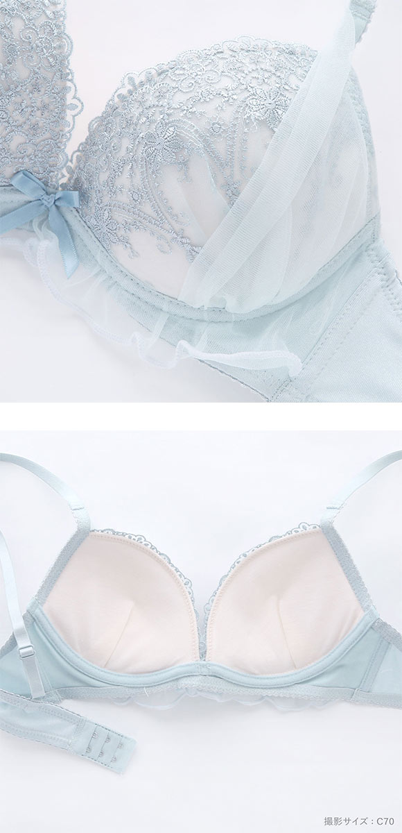 ピュアシェリ ラメチュールベール ブラセット ABCD ブラジャー ショーツ セット 谷間 L字 脇寄せ 盛り PURECHERIE