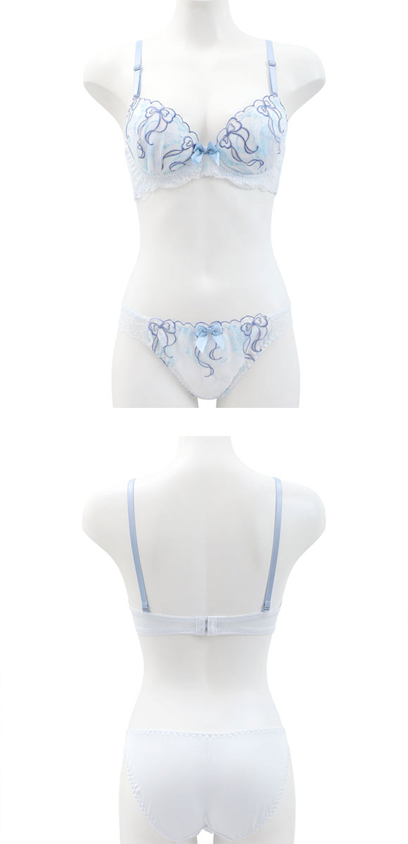 ピュアシェリ リボングラデシフォン ブラセット ABCD 盛り 谷間 ブラジャー ショーツ セット PURECHERIE