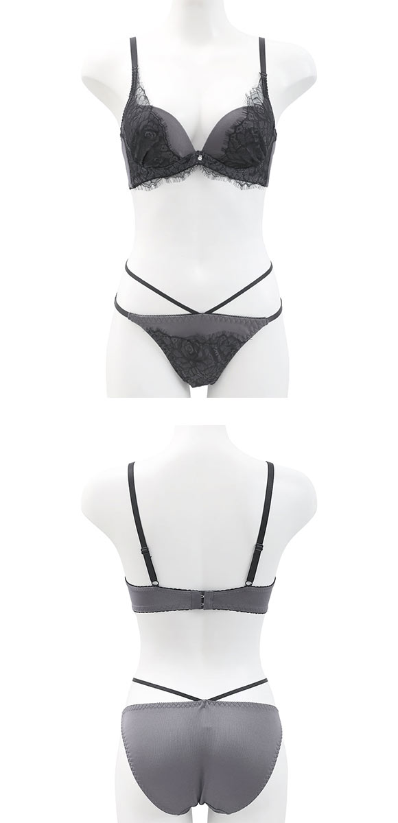 ルルモアナ アイラッシュレース ブラセット BCD65-75 盛り 谷間 美胸 寄せ ブラジャー ショーツ セット LULUMOANA