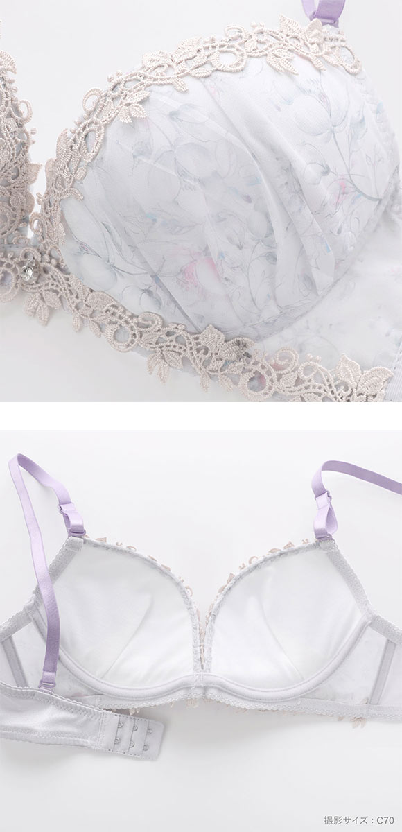 ピュアシェリ ミスティックボタニカル ブラセット ABCD ブラジャー ショーツ セット 大きいサイズ 盛り 谷間 L字 脇寄せ PURECHERIE