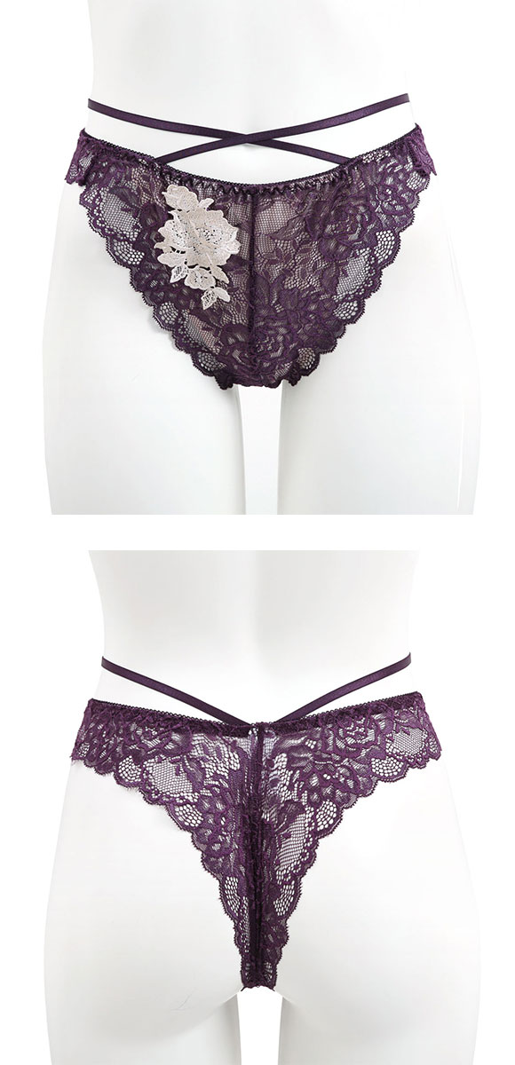 ピュアシェリ ローズケミカル 総レース クロスループ Tバックショーツ M L タンガ ソング ソフトタッチ セクシー インポート 彼女